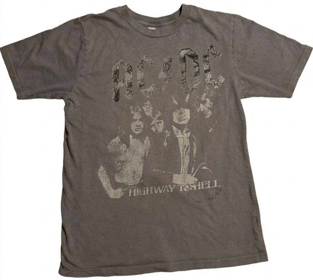 AC/DC Highway To Hell Rockware Band Gray T-Shirt Size S
